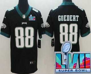 Men & Women & Youth Philadelphia Eagles #88 Dallas Goedert Limited Black Super Bowl LVII Vapor Jersey